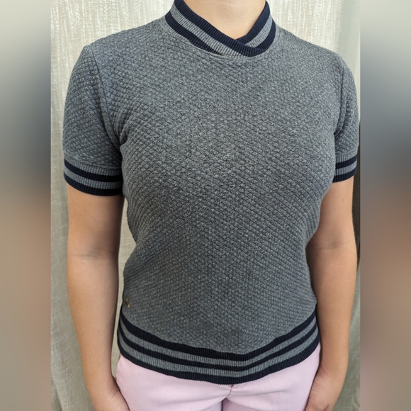 Lactose Size 32 Women's Short Sleeve Tennis Sweatshirt Gray - Picture 4 of 6